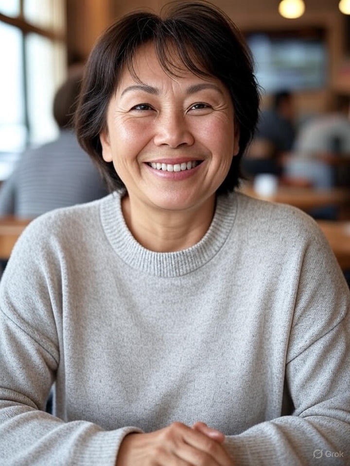 happy asian customer